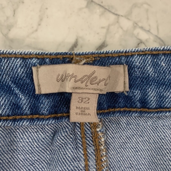WONDERLY, patch work, frayed, fringed denim jean shorts, size 32 - Picture 4 of 8